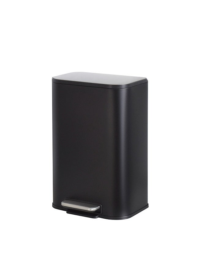 ايست من نون سلة مهملات بغطاء مطلي بودرة سعة 12 لتر للدخول بالقدم للمطبخ، غطاء يغلق برفق مع وظيفة البقاء مفتوح، سلة بدون استخدام اليدين، 44.8 سم طول × 34.1 سم عرض × 61.2 سم ارتفاع، أسود غير لامع - Image 1